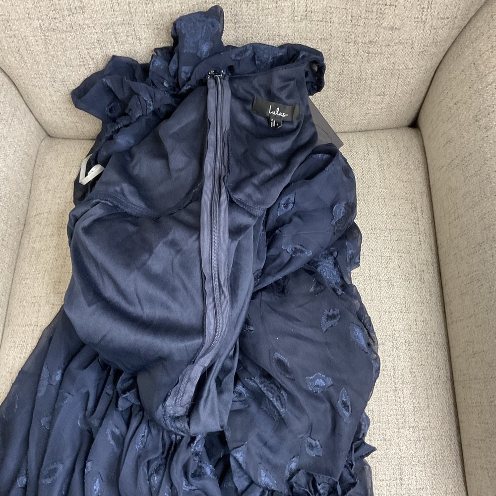 Lulu's Navy Blue Puff Sleeve Maxi Dress - Picture 12 of 15